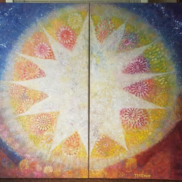 Tere ♾. 
Título: "La Estrella". Óleo sobre  2 Lienzos. 70x100