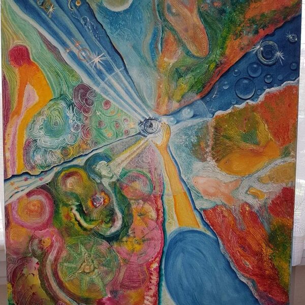 Tere ♾. 
Título: "Encontrándose en la misma Visión"
Óleo sobre Lienzo.
65x55