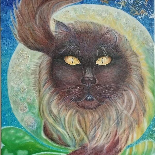 Tere ♾. Título: "Sira, entre el cielo y la tierra"
Óleo sobre Lienzo. 80x65