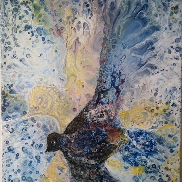 Tere ♾. 
Título:
"Libremente”
Acrílico sobre Lienzo. 45x60 (Técnica Pouring Mixto)