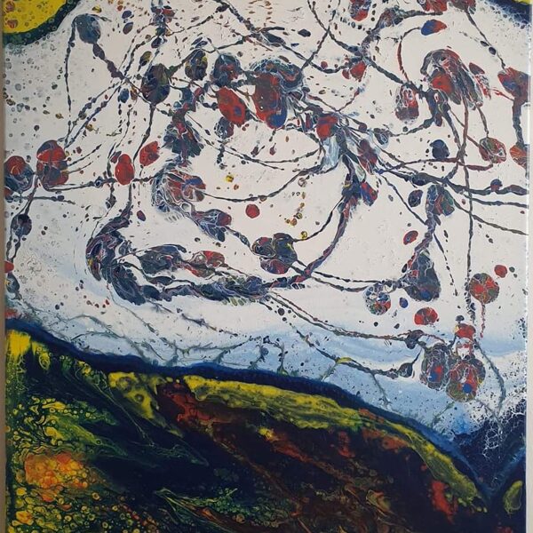 Tere ♾. Título: "Unidos en el paisaje"
Acrílico sobre Lienzo 55x45