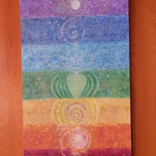 Tere ♾. 
Título: "Chakras"
Óleo sobre Tabla.
120x70